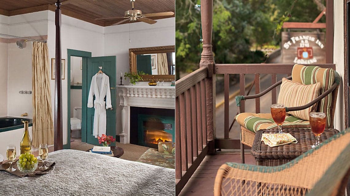 Fireplace/Balcony Split Picture