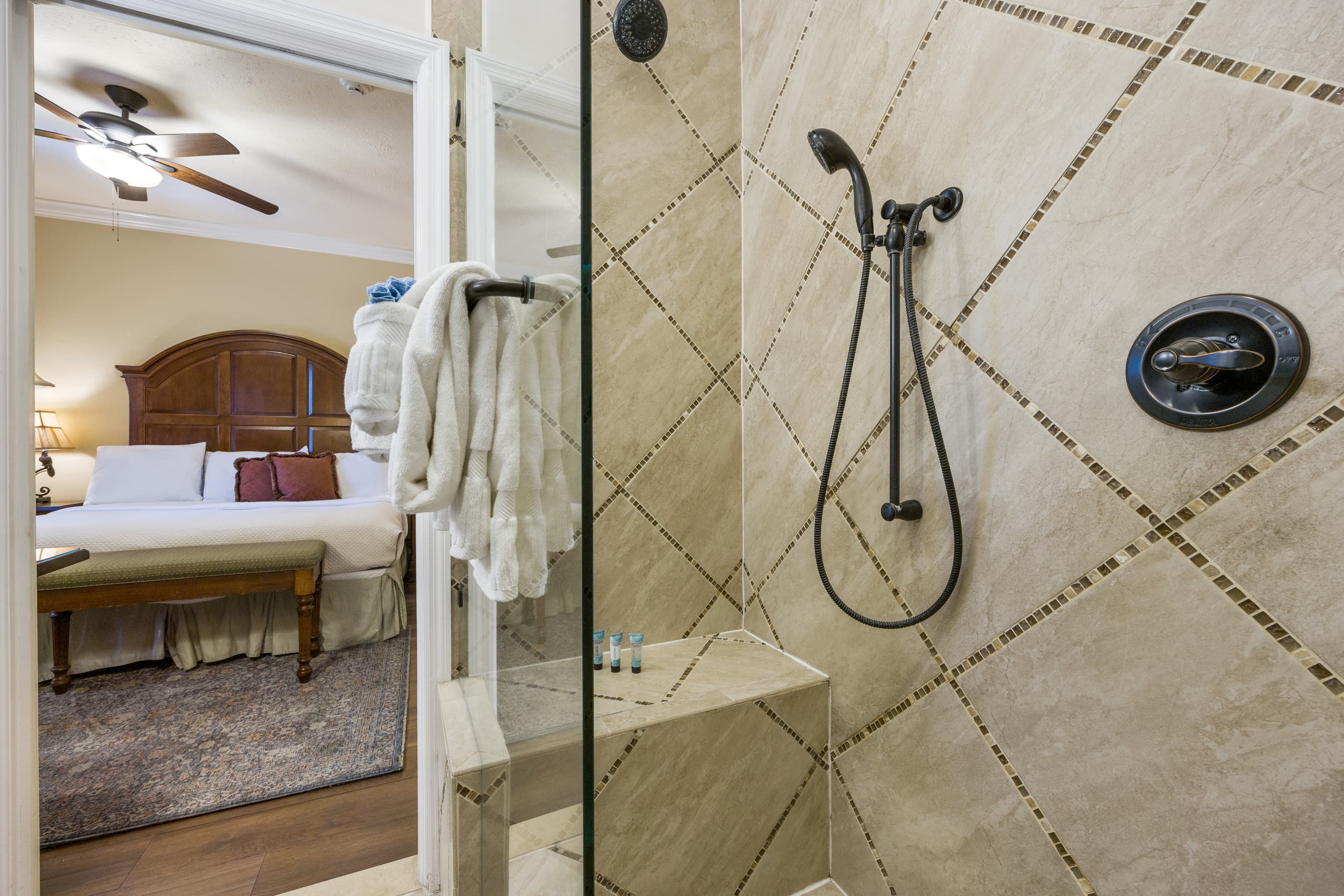 bathroom and bedroom