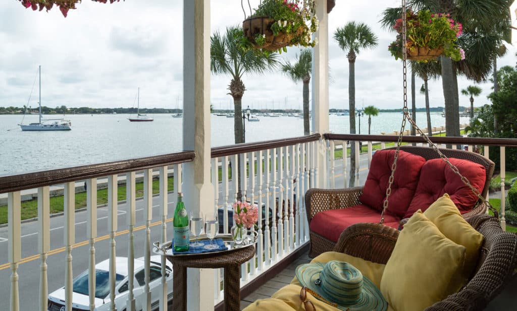 private porch with water view