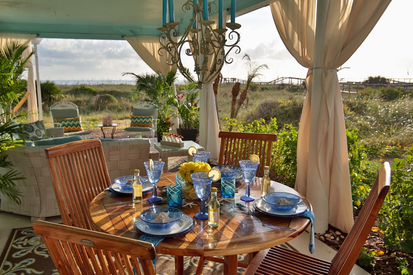 outdoor patio with table