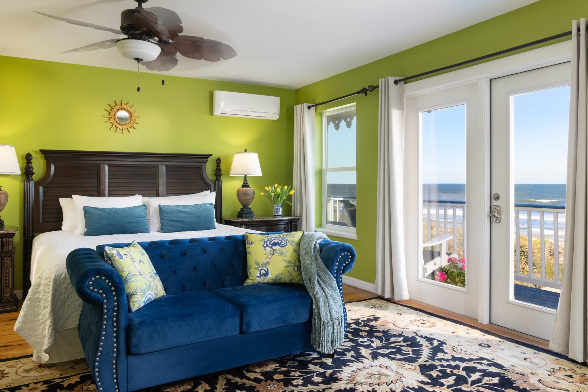 green bedroom water view