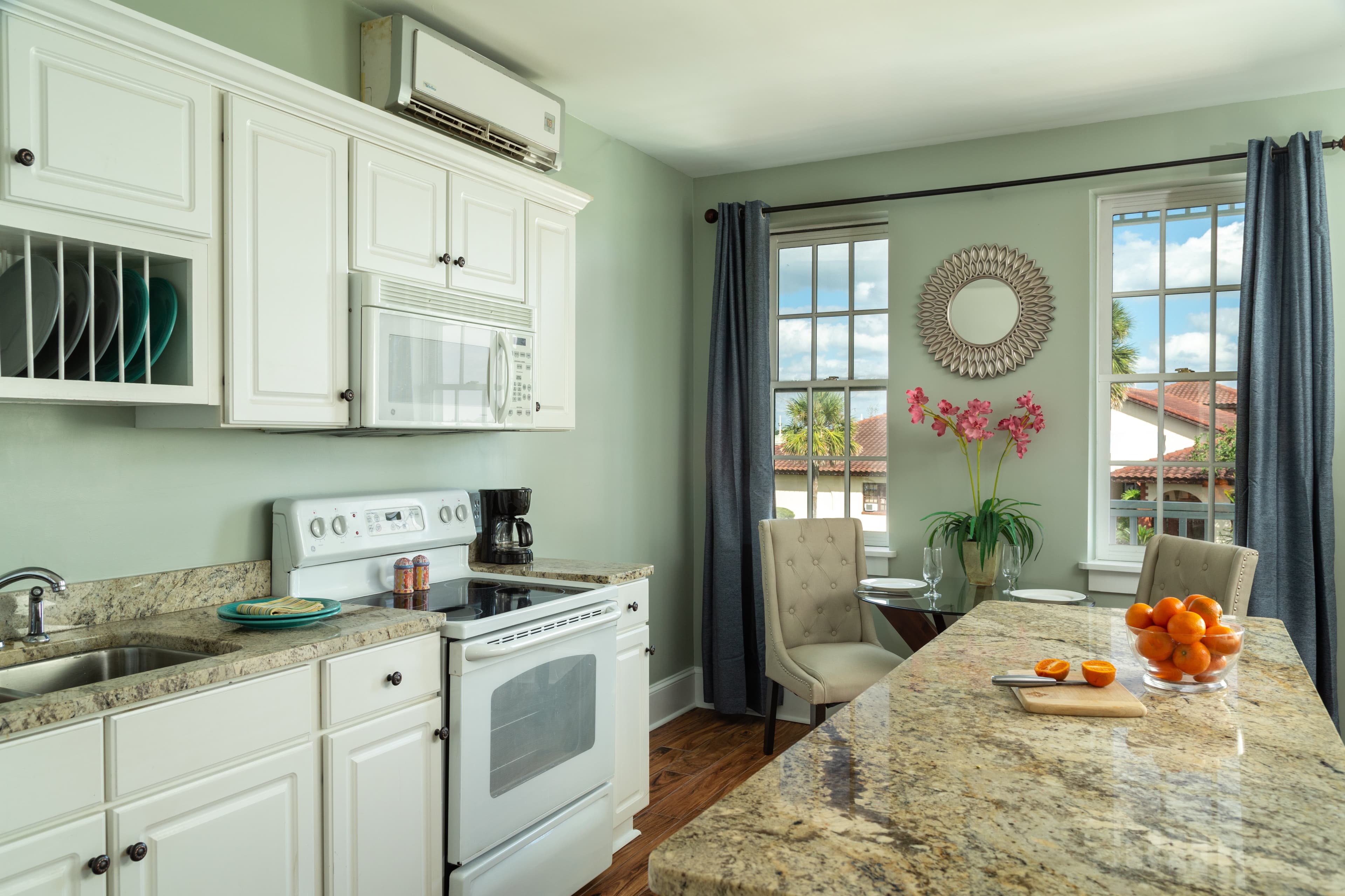 kitchen and granite island