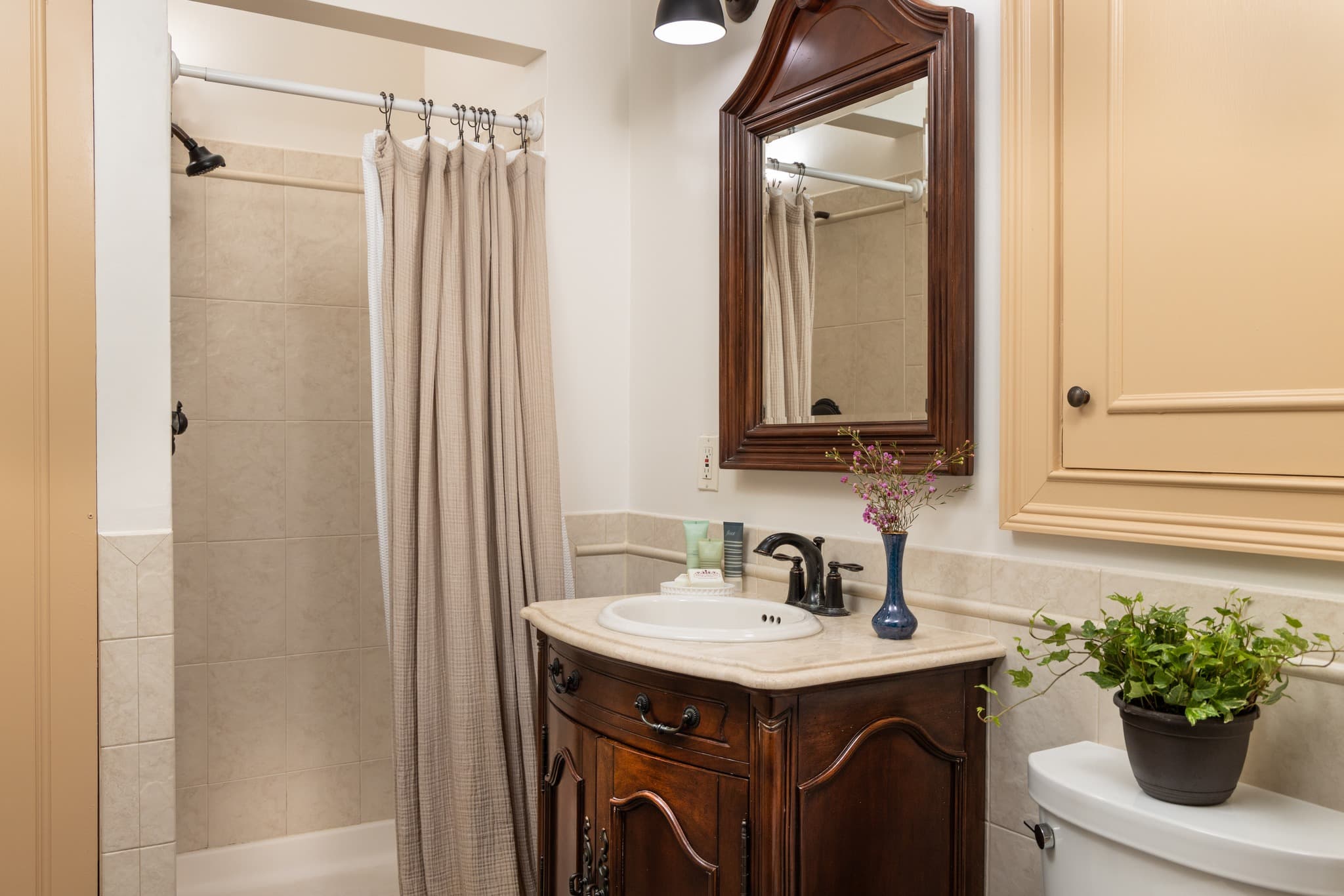 Private bath and shower