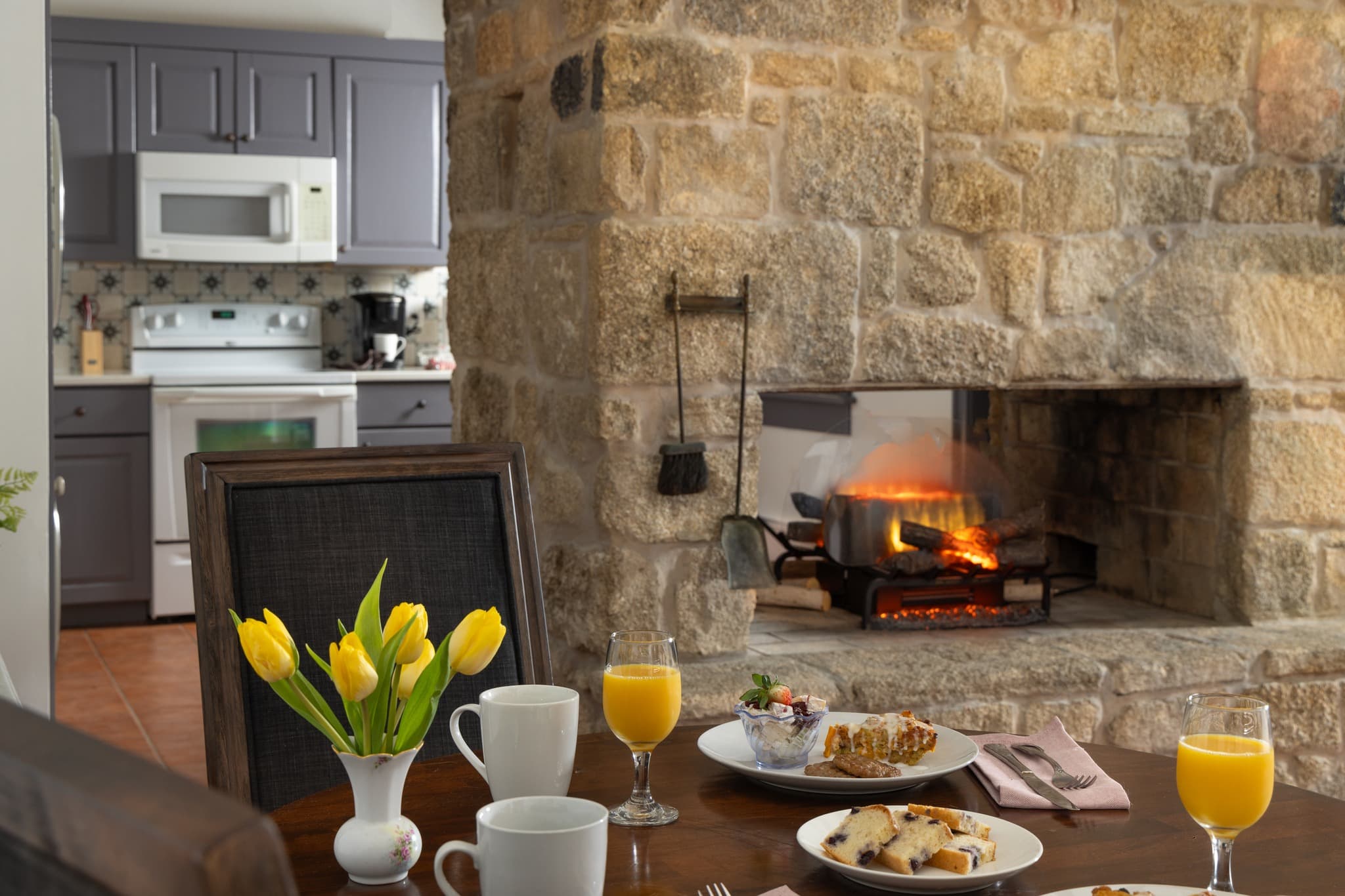 close up of fireplace