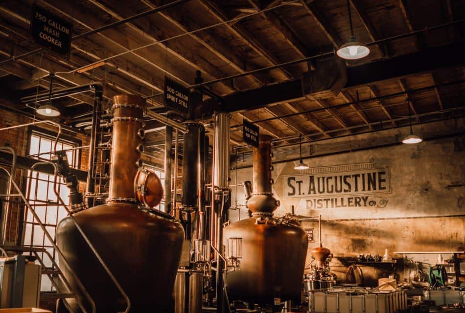 Inside of a distillery