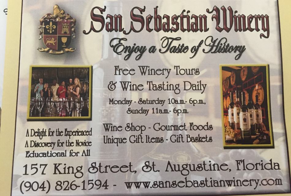 Printed ad with details about San Sebastian Winery